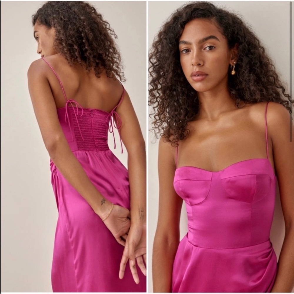 New Reformation Marguerite Midi 100% Silk
Dress | Flambé | 4 (US) - Picture 2 of 13